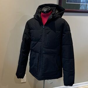 Excellent Jack & Jones Men’s Black Hooded Puffer Jacket Sz L